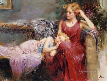 Pino Daeni Painting - A Mother s Love lady painter Pino Daeni